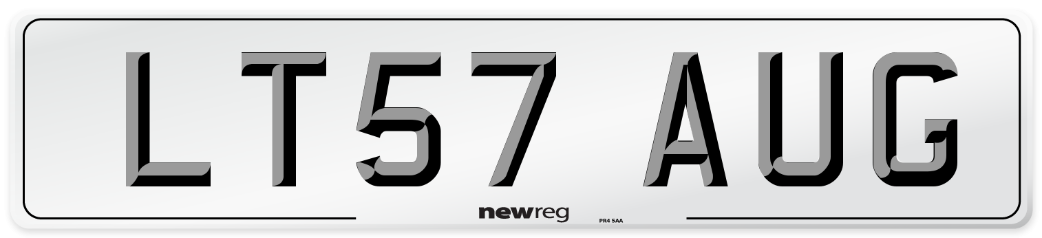 LT57 AUG Number Plate from New Reg